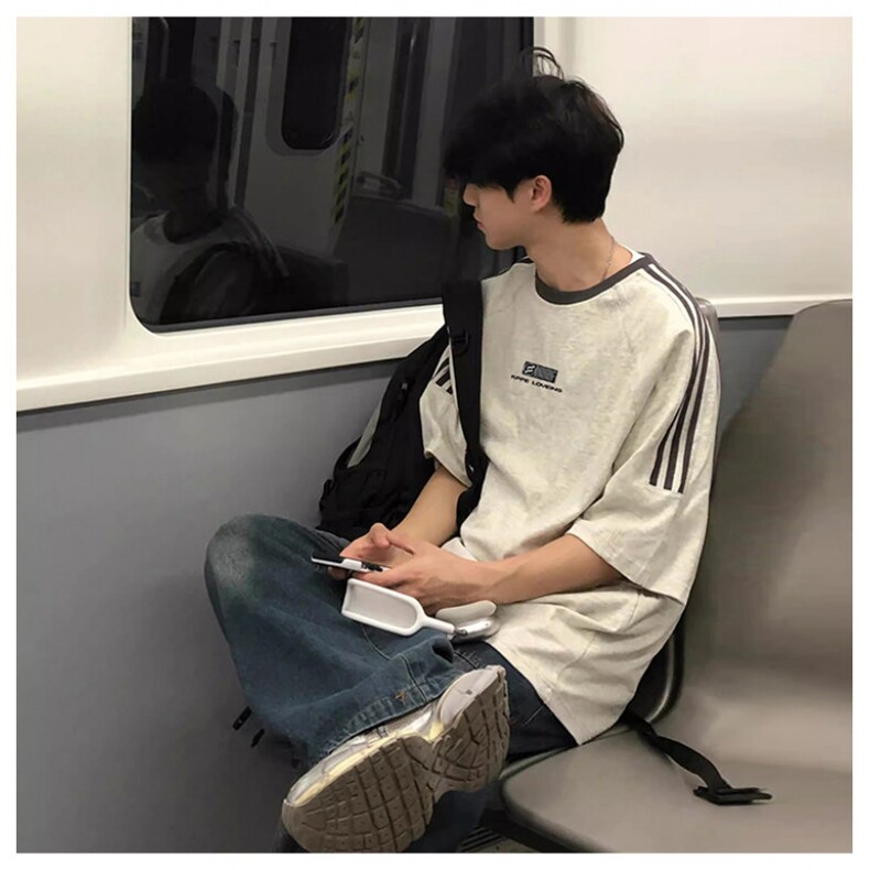 美式复古潮牌短袖T恤男夏季新款重磅纯棉半袖上衣1008-LG177-P44图片