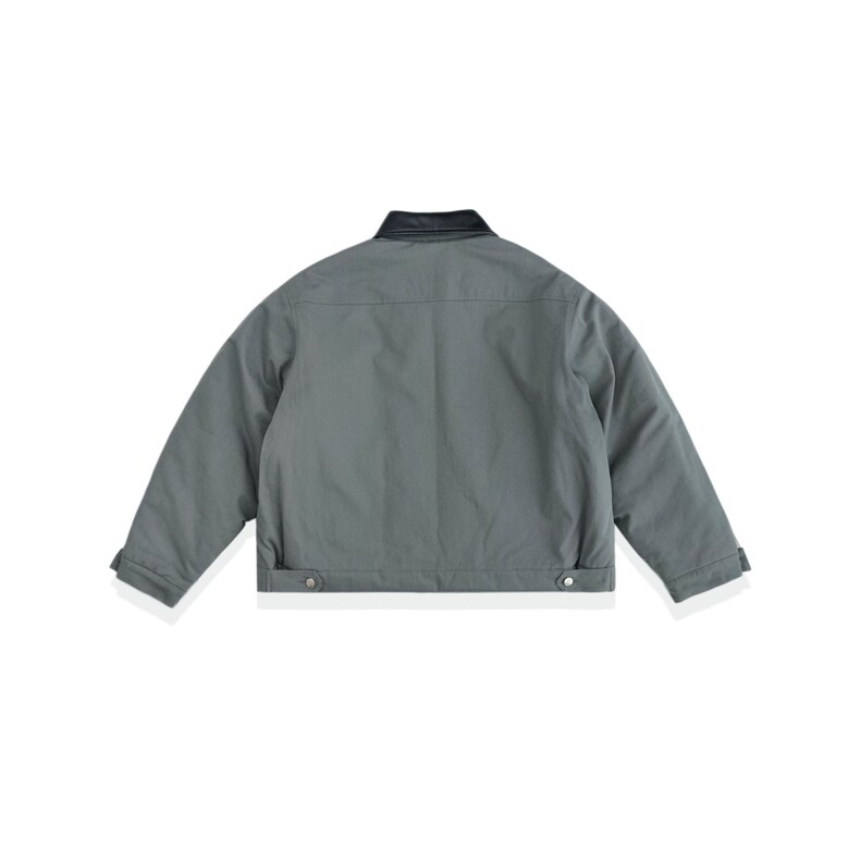 冬季宽松男女miu系廓形棉衣工装翻领拼接拼皮cleanfit厚棉服,男装棉衣,星座112A