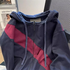 694-P54美式重磅解构连帽卫衣秋冬潮牌设计拼接宽松高街开衫，男装卫衣，电商B323A