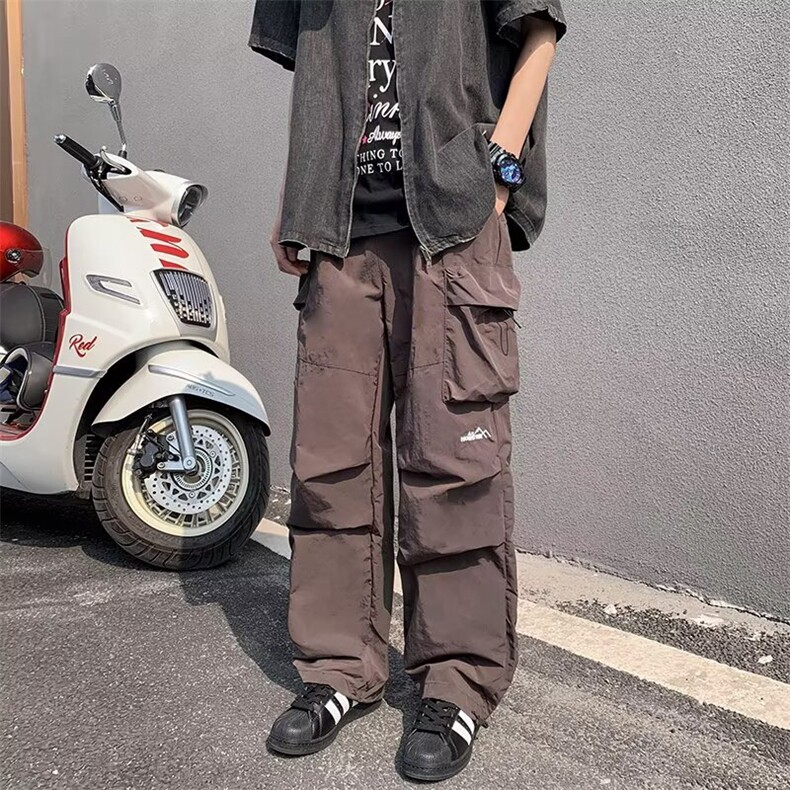 秋季美式宽松休闲裤男潮流大口袋工装直筒阔腿伞兵长裤K6625-P42,男装工装外套,星座412-3