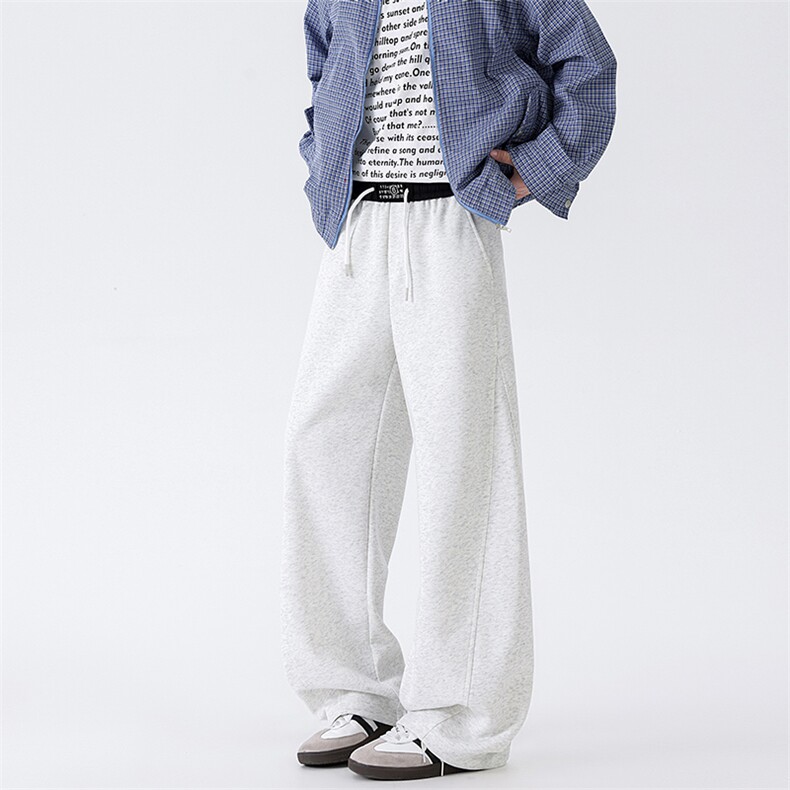 休闲裤男2025秋季新款港风宽松华棉弯刀裤K8558-特P40，男装休闲裤，星座214-9