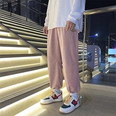 703-1-K275-P45秋冬糖果基础色休闲裤高绒感坑条束脚直筒长裤，男装休闲裤，星座703-1