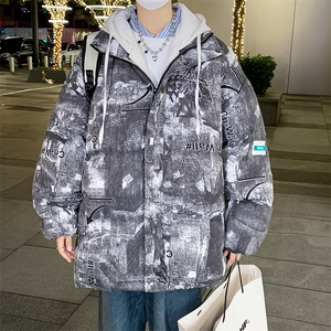 冬季时尚潮牌假两件棉衣外套加绒加厚棉服青少年外套男33231P115图片