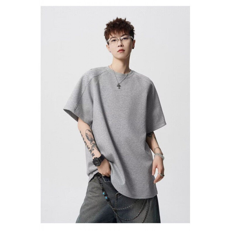 M561-P35美式设计高级感短袖t恤男士夏季2025款潮牌痞帅T恤,男装T恤,星座617A-1（原B318A）