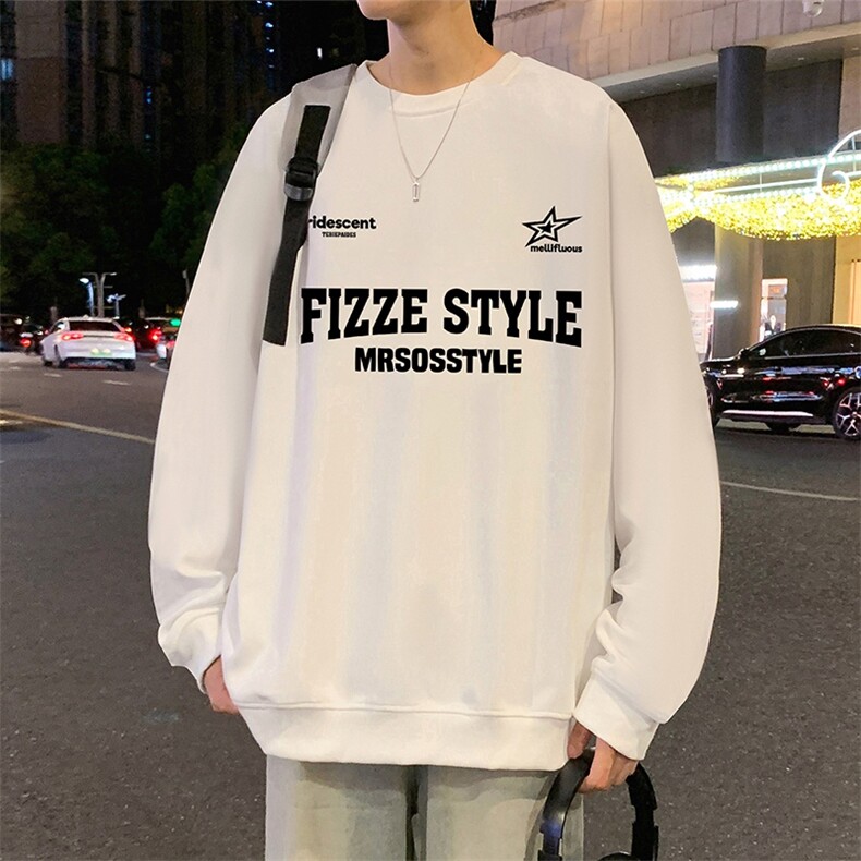W562P35加绒45美式重磅圆领卫衣男套头上衣长袖潮牌ins休闲外套,女装短外套,星座304A-1