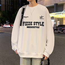 W562P35加绒45美式重磅圆领卫衣男套头上衣长袖潮牌ins休闲外套，女装短外套，星座304A-1