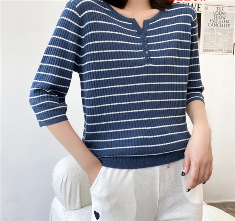 条纹九分袖，其它，魅力元素