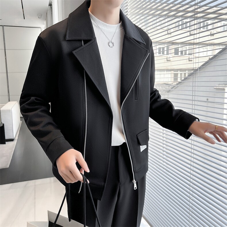 轻熟风~春季斜拉链设计机车服夹克外套K354/P105,男装夹克,电商B331