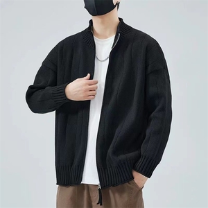 立领针织开衫外套男士春秋冬季2025新款慵懒风外穿宽松休闲毛衣潮