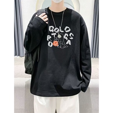 新款百搭日系ins简约纯棉长袖T恤原宿文艺流行卫衣T132-P30网络图，女装T恤，电商B245