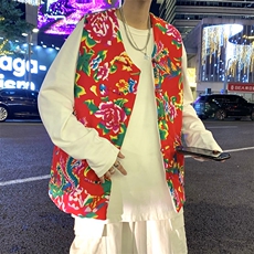MJ203秋新东北大花盘扣马甲大码男女装学生青少年棉坎肩潮背心男，男装背心/马甲，星座115A(原星座507）