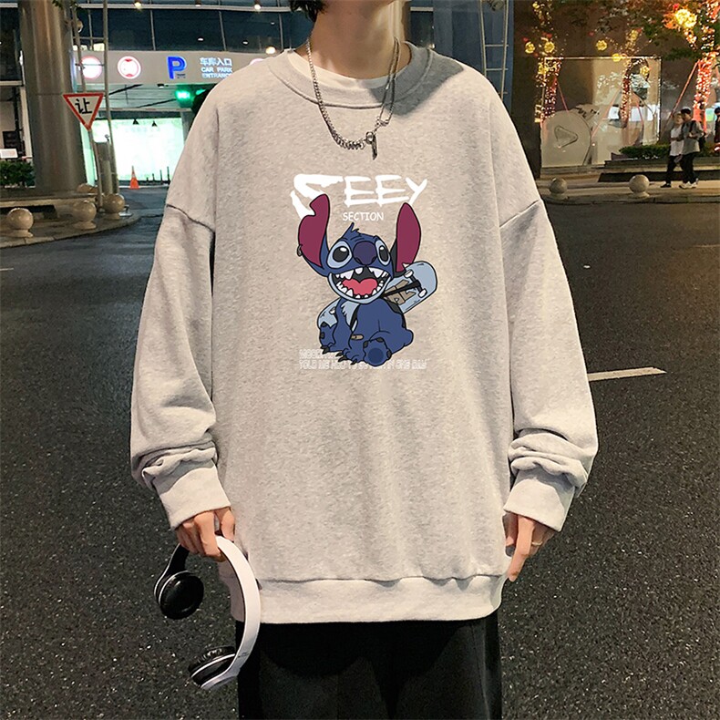 S6038-P28加绒款-P33秋季圆领卫衣男大码韩版宽松长袖外套,男装卫衣,电商A040