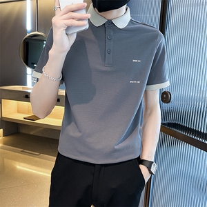 夏季高级感菠萝纹面料纹理短袖翻领Polo衫半袖轻奢上衣D342-T0255图片