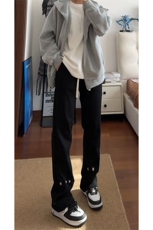 秋冬美式高街vibe运动加绒休闲卫裤货号K2485特P4578加绒P60，男装休闲裤，电商A063