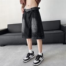 反穿牛仔短裤男士韩版潮流高街百搭2024夏季ins五分裤RK1813-P43，男装牛仔裤，星座412-3