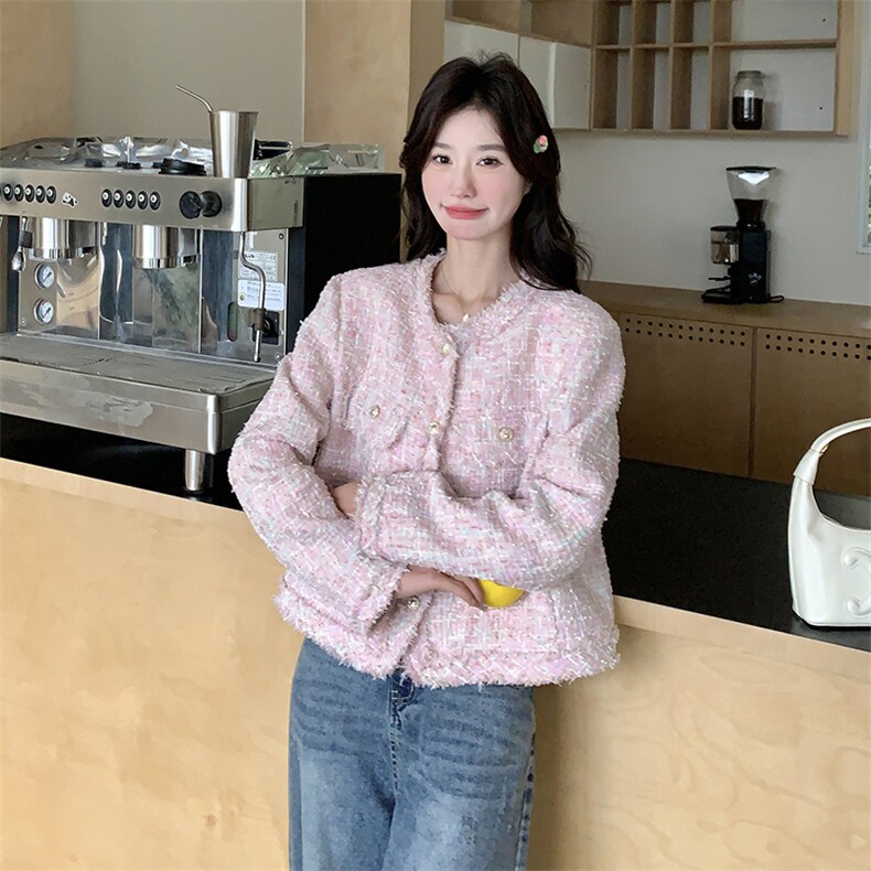现货新款花色小香风外套25022P155K228,女装短外套,2D035