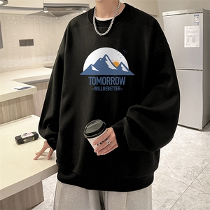 华夫格卫衣圆领卫衣男大码长袖t恤男外套 HW76235-P30加绒款-P40图片