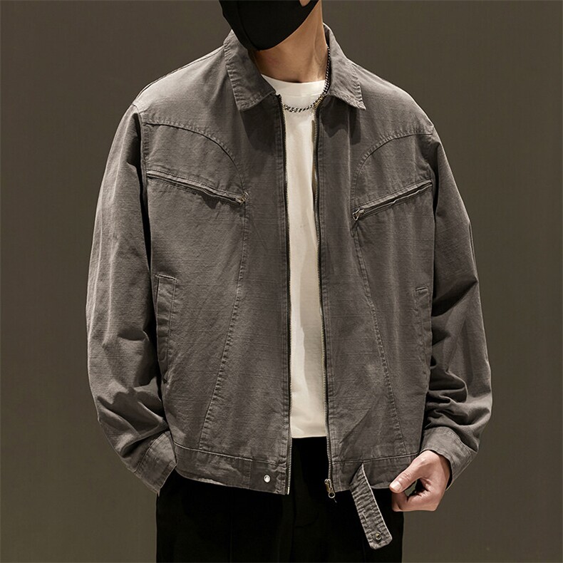 秋冬新款夹克全棉水洗重磅青少年外套日系棒球服上衣，男装夹克，星座1206（原A206）