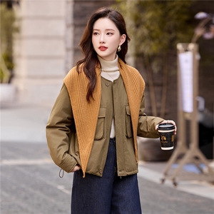 短款棉服女2025秋冬季新款小个子独特超好看洋气轻薄保暖夹棉外套图片