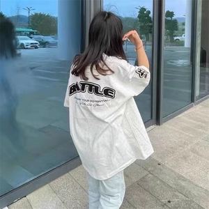 万针全刺绣工艺抖音得物高品质260克重磅纯棉双纱美式高街短袖T恤图片