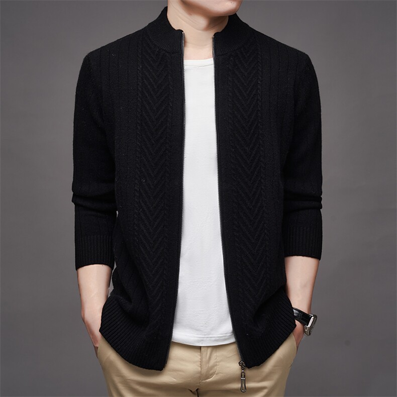 GENIOLAMODE美式结构分割卫衣男士秋季针织衫双拉链cleanfit外套，男装针织衫/毛衣，电商B360