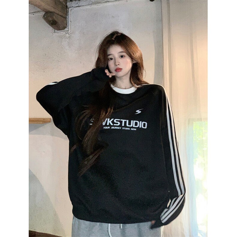 EE088-P55仿棉华棉复合春秋薄款2024条纹卫衣女装圆领上衣200斤,男装卫衣,星座911-3