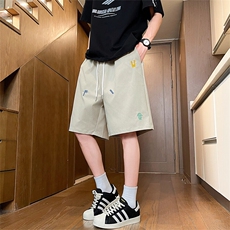 短裤男夏季美式复古拼接五分裤潮牌宽松大码XZ102B-1DK2501P25，男装牛仔裤，星座102B-1