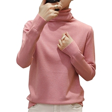 堆堆领打底衫女秋冬羊毛衫洋气亮丝长袖修身针织衫内搭高领毛衣，女装针织衫/毛衣，佳绒包芯纱店