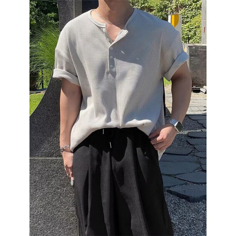 夏季新款潮牌刺绣棉麻短袖纯色青年半袖t恤上衣T192,男装T恤,星座1116A（原606A-3）