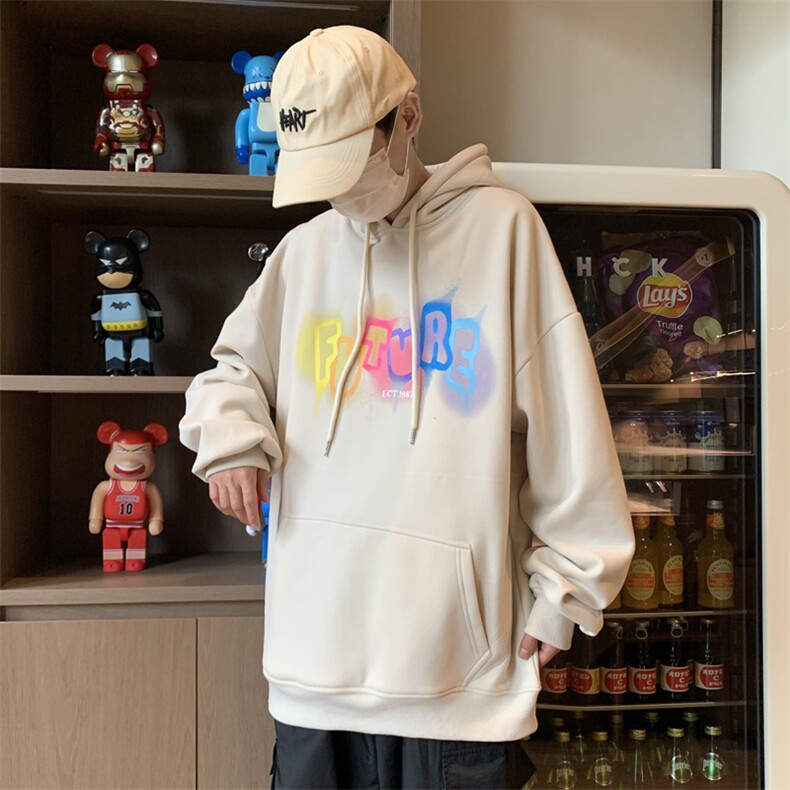 B266-FG07-P5023秋季新款宽松情侣印花连帽套头卫衣,男装卫衣,星座B257-1