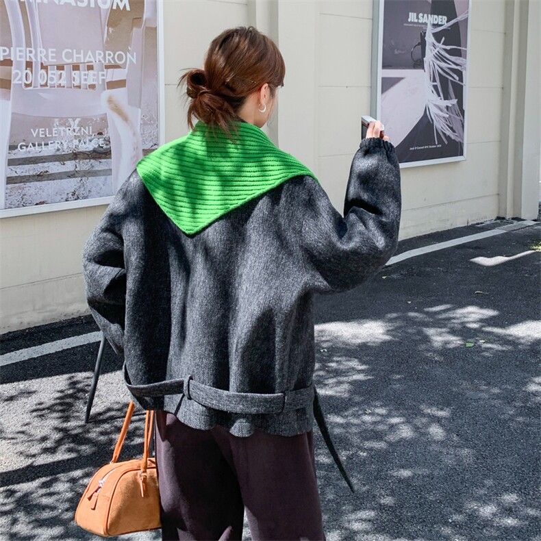 已！25初冬新款毛呢加棉外套送披肩5530-P220-K299,女装短外套,2C305