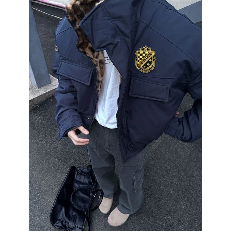 河北质量美式豹纹立领棉衣外套ZM0134-特批98,男装棉衣,星座313A(原308A-2)