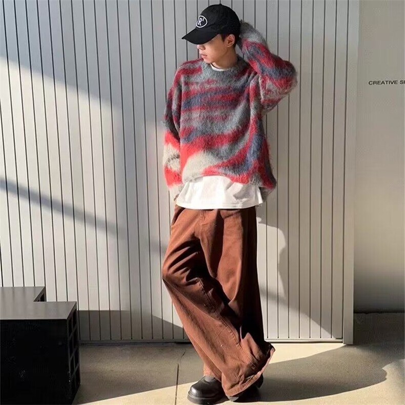 【有货】DM5647-P50美式撞色毛衣男秋冬季慵懒风加厚针织衫上衣,男装针织衫/毛衣,星座603-2