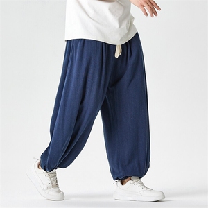 夏季新款 大码日系风复古棉麻亚麻休灯笼裤裤潮男女 K306/P75图片