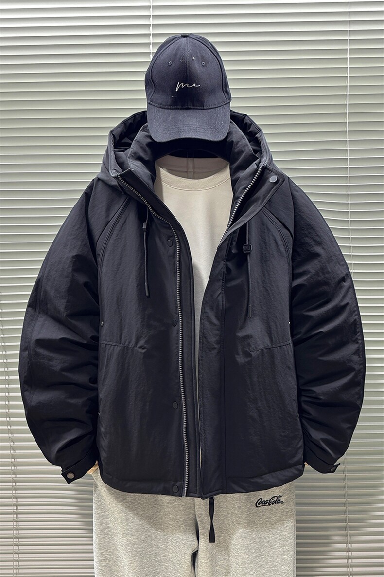 2025新标90白鸭绒短款连帽加厚简约男羽绒服外套,男装羽绒服,钱塘708(原3018)