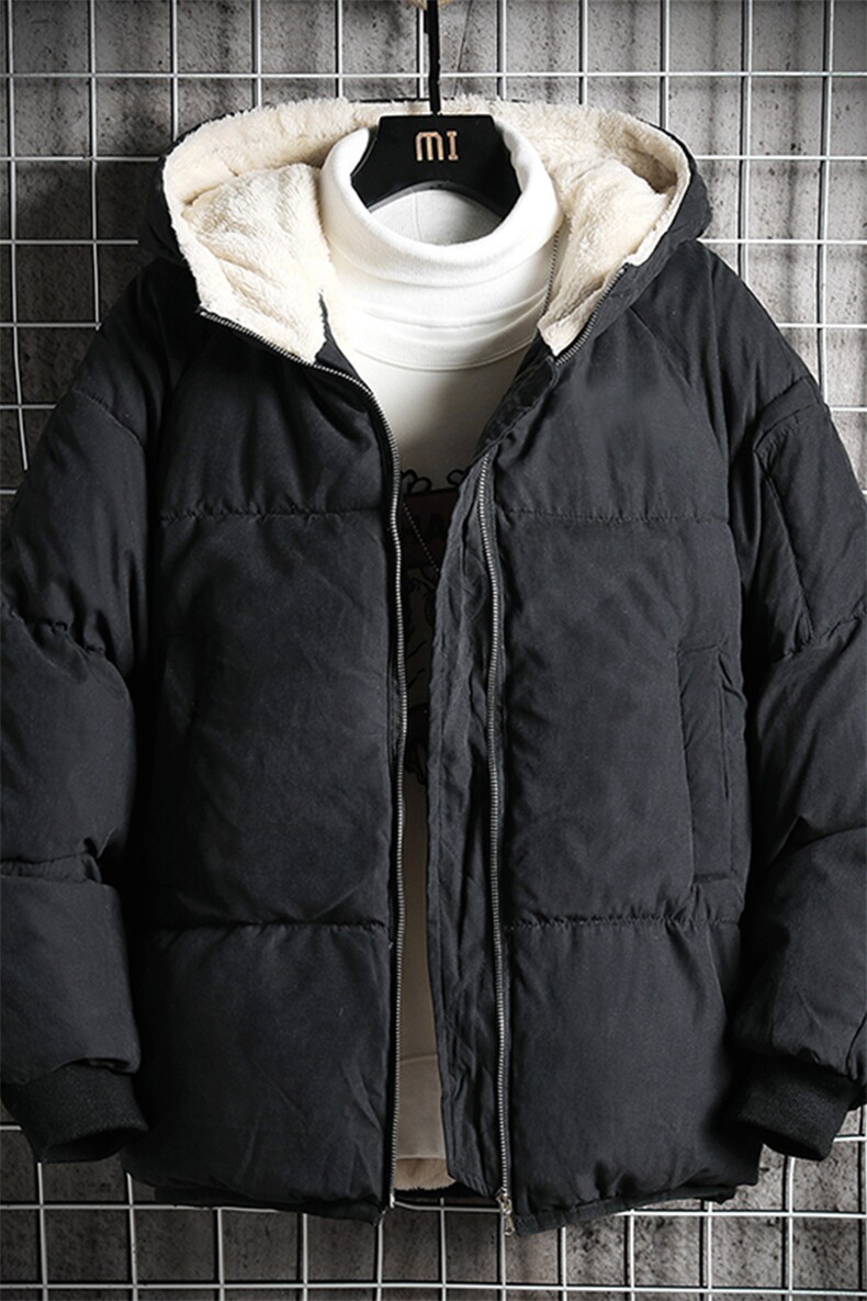MY16099-P100加厚加绒连帽衣男大码服男面包服男网格挂拍,男装棉衣,电商A040A