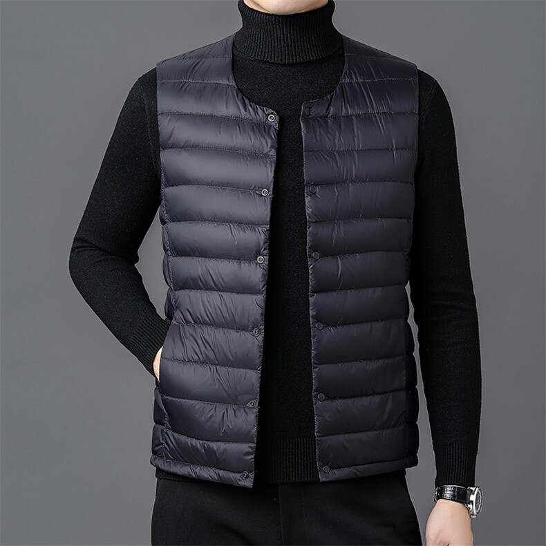 达标50绒秋冬新款轻薄羽绒服马甲男士轻羽绒背心坎肩YR913-P55，男装背心/马甲，星座301D(原星座1004-8）
