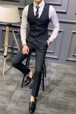男士马甲套装背心春秋季伴郎服兄弟装新郎结婚礼服团西服马甲裤，男装背心/马甲，星座505-2（原电商A260-1)