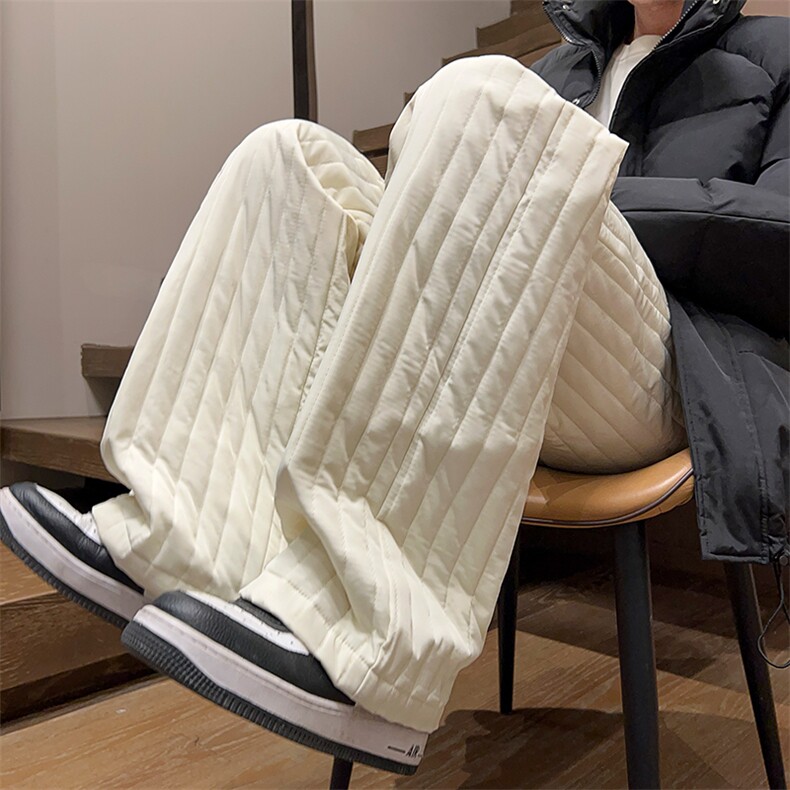 07秋冬季竖条纹夹棉加厚棉裤潮阔腿裤XZ211-1-K2377-P65，男装棉裤，星座211-1