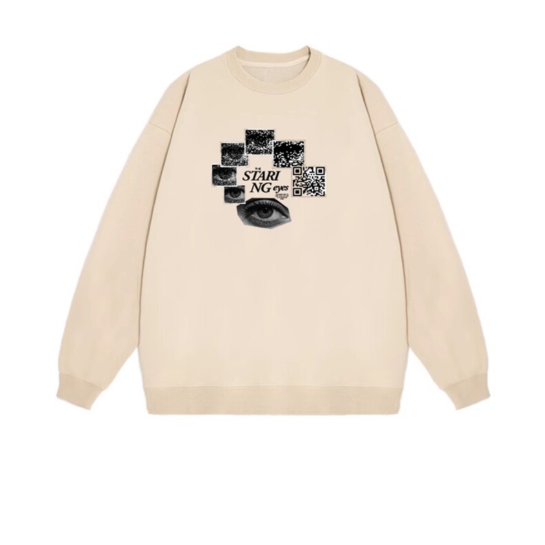 2025年秋季套头通勤一只眼睛印花，女装卫衣/绒衫，花可