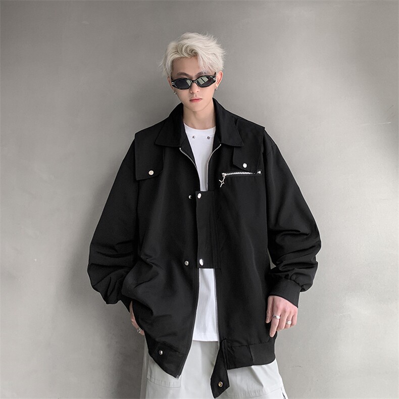 港风大码美式设计感痞帅炸街翻领夹克XZ213-JKMM01-P88控108,男装夹克,星座213