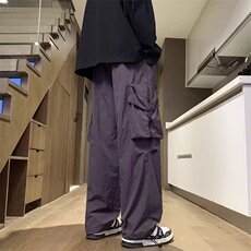 工装裤男士春秋季宽松直筒美裤式伞兵痞帅休闲冲锋长裤SMK252/P48，男装工装外套，星座506