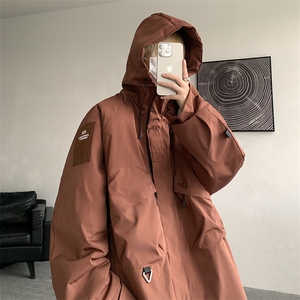 8XL-M特大码冲锋衣防水宽松工装风男夹克外套JK1306P90控118图片