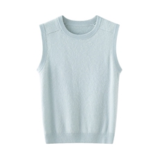 高级时尚感圆领山羊绒宽带针织背心女无袖百搭显瘦毛衣保暖内搭，女装针织衫/毛衣，绒创羊绒