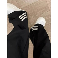 美式高街垂坠感条纹运动休闲裤男女潮流直筒阔腿户外冲锋裤子ins，男装休闲裤，星座506A