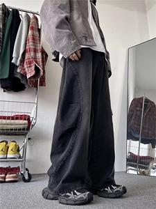 个性高品质阔腿牛仔裤男春季裤子直筒裤潮牌休闲裤 310B-1-K147图片