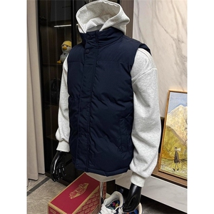现货5W件冬季三防硬挺boxy短款立领棉衣马夹外套加厚马甲保暖棉服图片