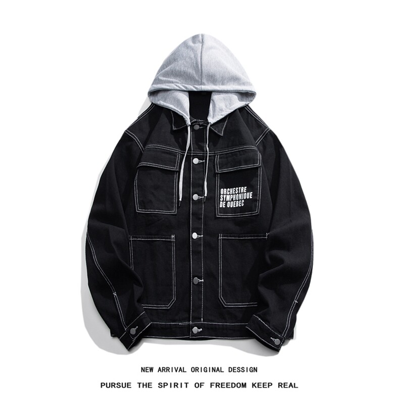 JK3001-p85M-5X白底ins牛仔夹克绣花破洞大码男日系CITYBOY，男装夹克，星座103A