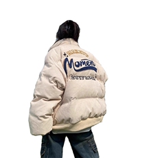 美式复古刺绣灯芯绒棉衣外套男女ins宽松加厚面包服情侣立领棉服，男装棉衣，星座1210-1
