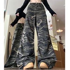 美式高街裤子男潮痞帅炸街迷彩牛仔休闲裤情侣XZ212-QNK7010-P48，男装休闲裤，星座212